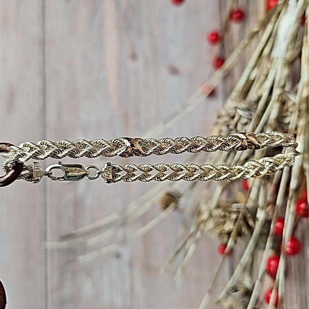 VINTAGE PERU CPT 925 DOUBLE STRAND ROPE BRACELET